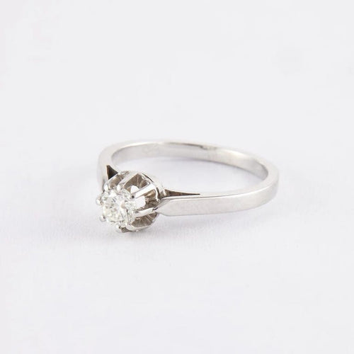 Bague 48 Solitaire - Bague en or gris 750 avec diamant env. 0,20 ct 58 Facettes