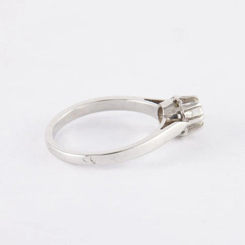 Bague 48 Solitaire - Bague en or gris 750 avec diamant env. 0,20 ct 58 Facettes