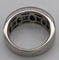 Bague 53 Demi-alliance - Bague en or gris à trois rangs de diamants 58 Facettes
