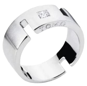 Bague 51 Tom G Cesame - Bague en or gris et diamant princesse 0,2 ct 58 Facettes
