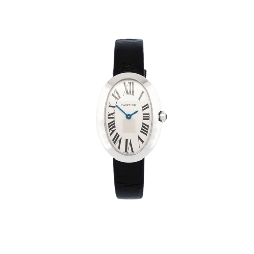 Montre Cartier Baignoire - Montre Medium en or blanc, cadran argent romain 58 Facettes