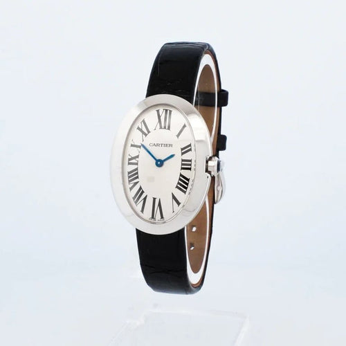 Montre Cartier Baignoire - Montre Medium en or blanc, cadran argent romain 58 Facettes