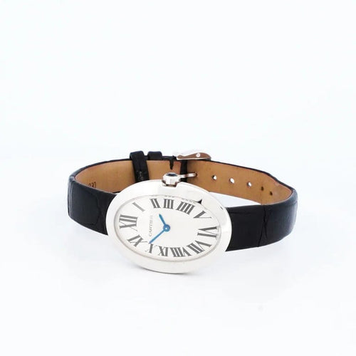Montre Cartier Baignoire - Montre Medium en or blanc, cadran argent romain 58 Facettes