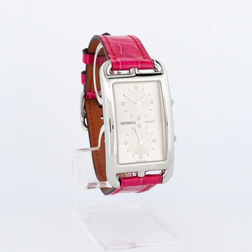 Montre Hermès Cape Cod - Montre Dual Time cadran argenté GM 58 Facettes