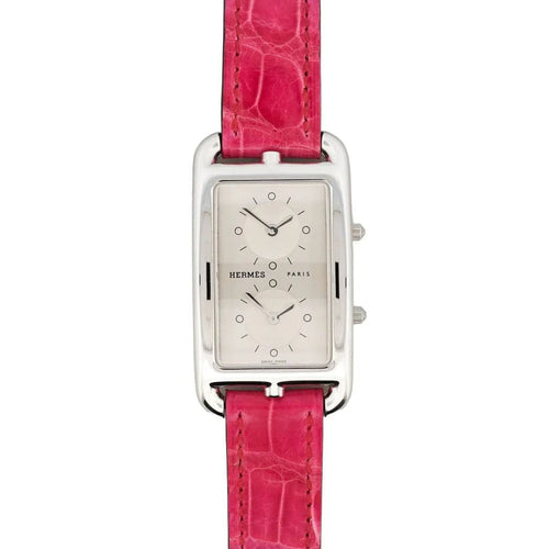 Montre Hermès Cape Cod - Montre Dual Time cadran argenté GM 58 Facettes