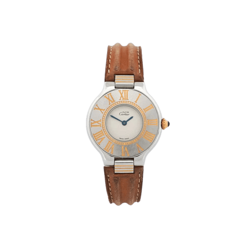 Montre Cartier Must 21 - Montre SM cadran ivoire en or et acier 58 Facettes