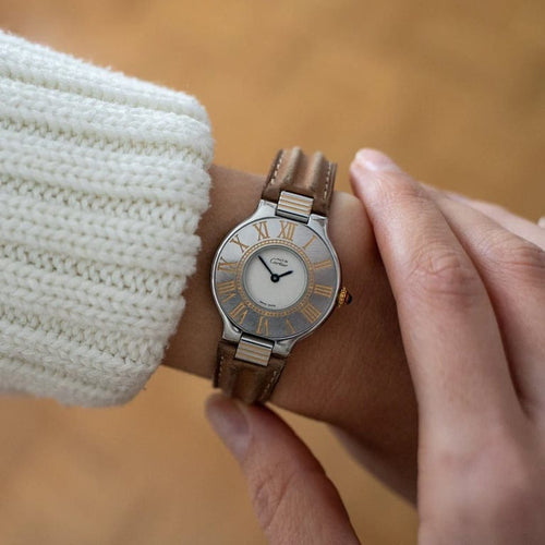 Montre Cartier Must 21 - Montre SM cadran ivoire en or et acier 58 Facettes