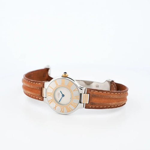 Montre Cartier Must 21 - Montre SM cadran ivoire en or et acier 58 Facettes