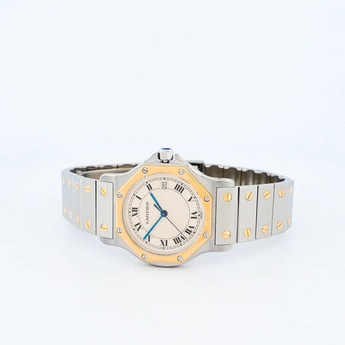 Montre Cartier Santos Octogone - Montre unisexe 30 mm acier et or jaune 58 Facettes