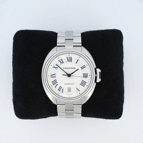 Montre Cartier Clé - Montre automatique en acier cadran argenté 58 Facettes