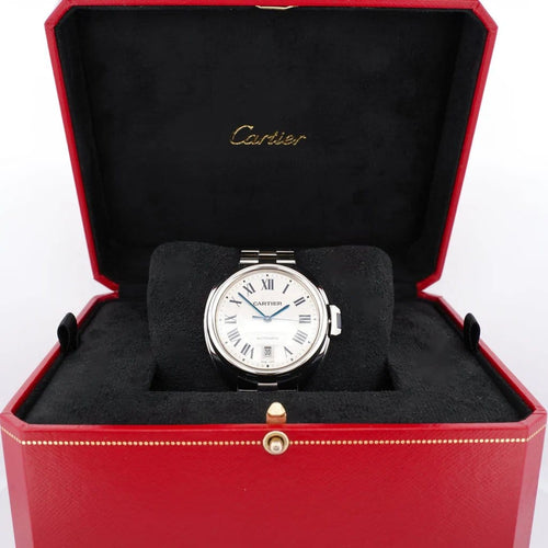 Montre Cartier Clé - Montre automatique en acier cadran argenté 58 Facettes
