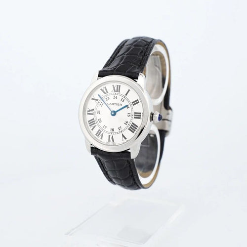 Montre Cartier Ronde Solo - Montre ronde SM en acier 58 Facettes