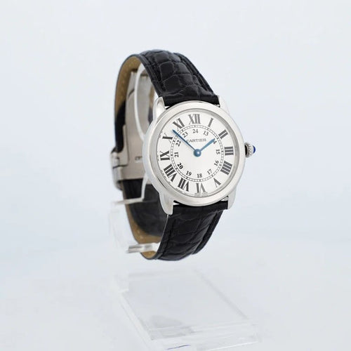 Montre Cartier Ronde Solo - Montre ronde SM en acier 58 Facettes