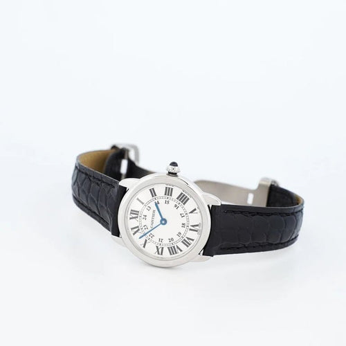 Montre Cartier Ronde Solo - Montre ronde SM en acier 58 Facettes
