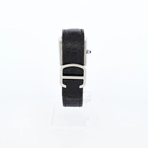 Montre Cartier Tank Solo - Montre quartz acier cadran ivoire chiffres romains 58 Facettes