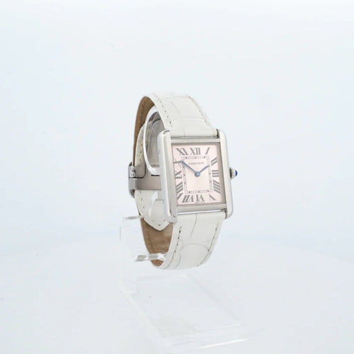 Montre Cartier Tank Solo - Montre MM en acier cadran rose 58 Facettes