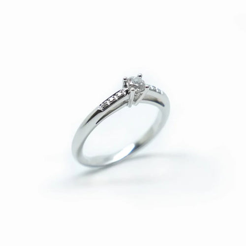 Bague 49 Mauboussin - Bague solitaire « Tu es le Sel de ma vie » en or blanc et diamants 58 Facettes