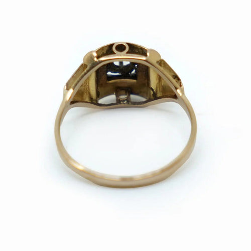 Bague 54.5 Bague en or jaune, or blanc et diamant 58 Facettes