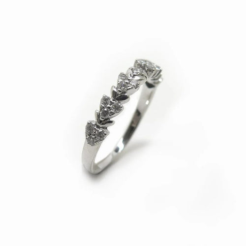 Bague 53 Alliance - Bague en or blanc 18 carats et diamants 58 Facettes