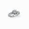 Bague 52 Bague solitaire ancienne en or blanc 18 carats et platine, diamants 58 Facettes