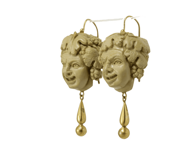 Boucles d'oreilles Boucles d'oreilles Bacchus - Camées en pierre de lave en or 14 carats 58 Facettes 7396