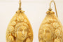 Boucles d'oreilles Boucles d'oreilles antiques en or 14 carats et camées de lave 58 Facettes 7438