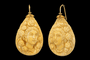 Boucles d'oreilles Boucles d'oreilles antiques en or 14 carats et camées de lave 58 Facettes 7438