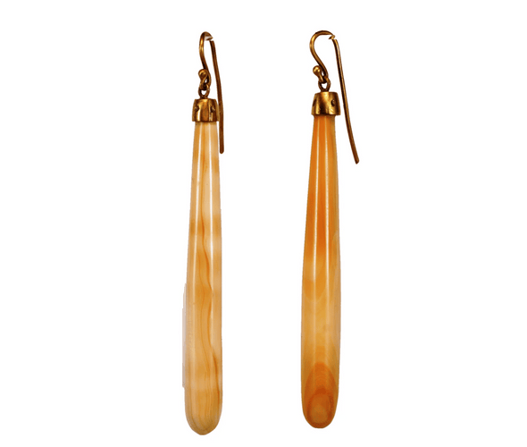 Boucles d'oreilles Boucles d'oreilles pendantes en or 14 carats et corail Sciacca 58 Facettes 7588