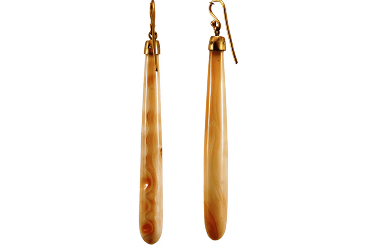 Boucles d'oreilles Boucles d'oreilles pendantes en or 14 carats et corail Sciacca 58 Facettes 7588