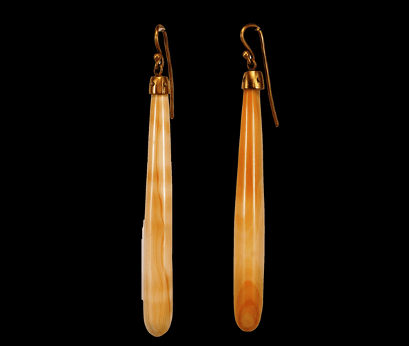 Boucles d'oreilles Boucles d'oreilles pendantes en or 14 carats et corail Sciacca 58 Facettes 7588