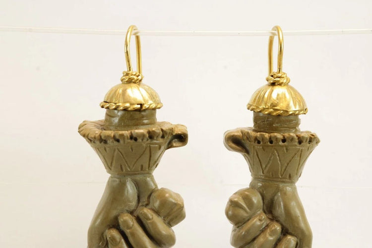 Boucles d'oreilles Boucles d’oreilles - Figa sculptées en lave en or 14 carats 58 Facettes 7458