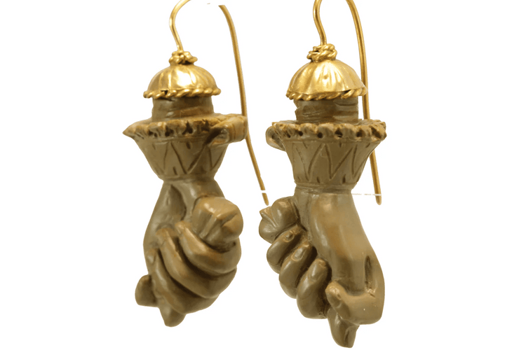 Boucles d'oreilles Boucles d’oreilles - Figa sculptées en lave en or 14 carats 58 Facettes 7458