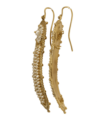 Boucles d'oreilles Boucles d'oreilles anciennes - Perles naturelles en or 14 carats 58 Facettes 7624