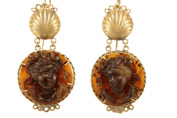 Boucles d'oreilles Boucles d’oreilles anciennes - Camées en écaille et or 14K 58 Facettes 7634