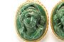 Boucles d'oreilles Boucles d’oreilles anciennes camées en malachite en or 14 carats 58 Facettes 7656