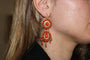 Boucles d'oreilles Boucles d’oreilles antiques en or jaune 14 carats et corail rouge 58 Facettes 7666