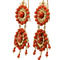 Boucles d'oreilles Boucles d’oreilles antiques en or jaune 14 carats et corail rouge 58 Facettes 7666