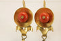 Boucles d'oreilles Boucles d’oreilles anciennes en or 14 carats et corail rouge 58 Facettes 7672