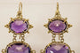 Boucles d'oreilles Boucles d'oreilles anciennes en or 14 carats et améthystes 58 Facettes 7674