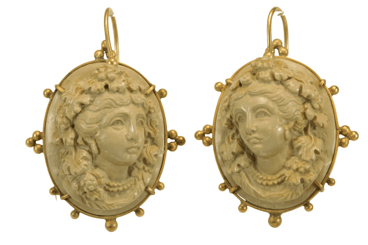 Boucles d'oreilles Boucles d’oreilles - Camées de lave en or 14 carats 58 Facettes 7680