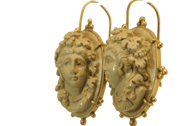 Boucles d'oreilles Boucles d’oreilles - Camées de lave en or 14 carats 58 Facettes 7680