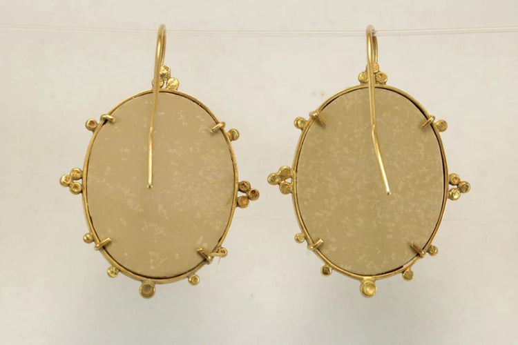 Boucles d'oreilles Boucles d’oreilles - Camées de lave en or 14 carats 58 Facettes 7680