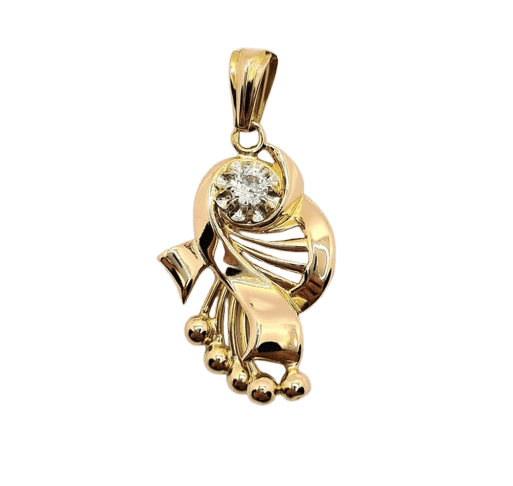 Pendentif Pendentif violon en or jaune 18 carats et spinelle synthétique 58 Facettes 385