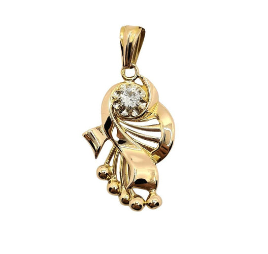 Pendentif Pendentif violon en or jaune 18 carats et spinelle synthétique 58 Facettes 385