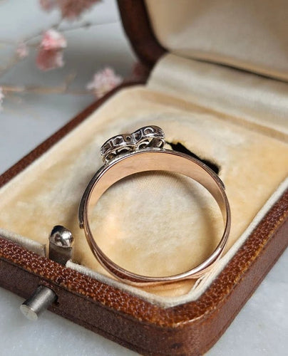 Bague 58.5 Bague cœur vintage en or rose 18 carats et diamants 58 Facettes 473