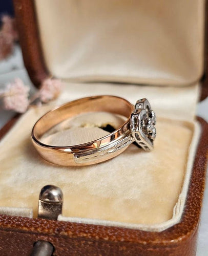 Bague 58.5 Bague cœur vintage en or rose 18 carats et diamants 58 Facettes 473