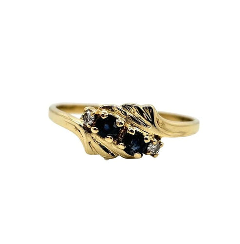 Bague 53 Bague Toi et Moi en or jaune 18 carats, saphirs et diamants 58 Facettes 663