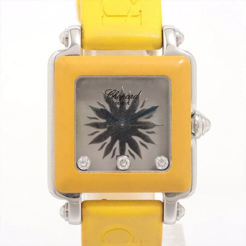 Montre Chopard Be Happy Sport - Montre en acier avec diamants 58 Facettes
