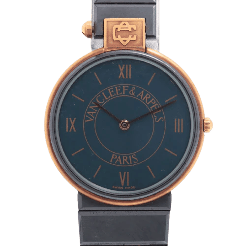 Montre Van Cleef & Arpels Numéro 22 - Montre vintage style Art déco en acier 58 Facettes