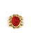 Bague 53 Chevalière godronnée - Bague en or jaune 750 et intaille sur cornaline 58 Facettes 1-803/1